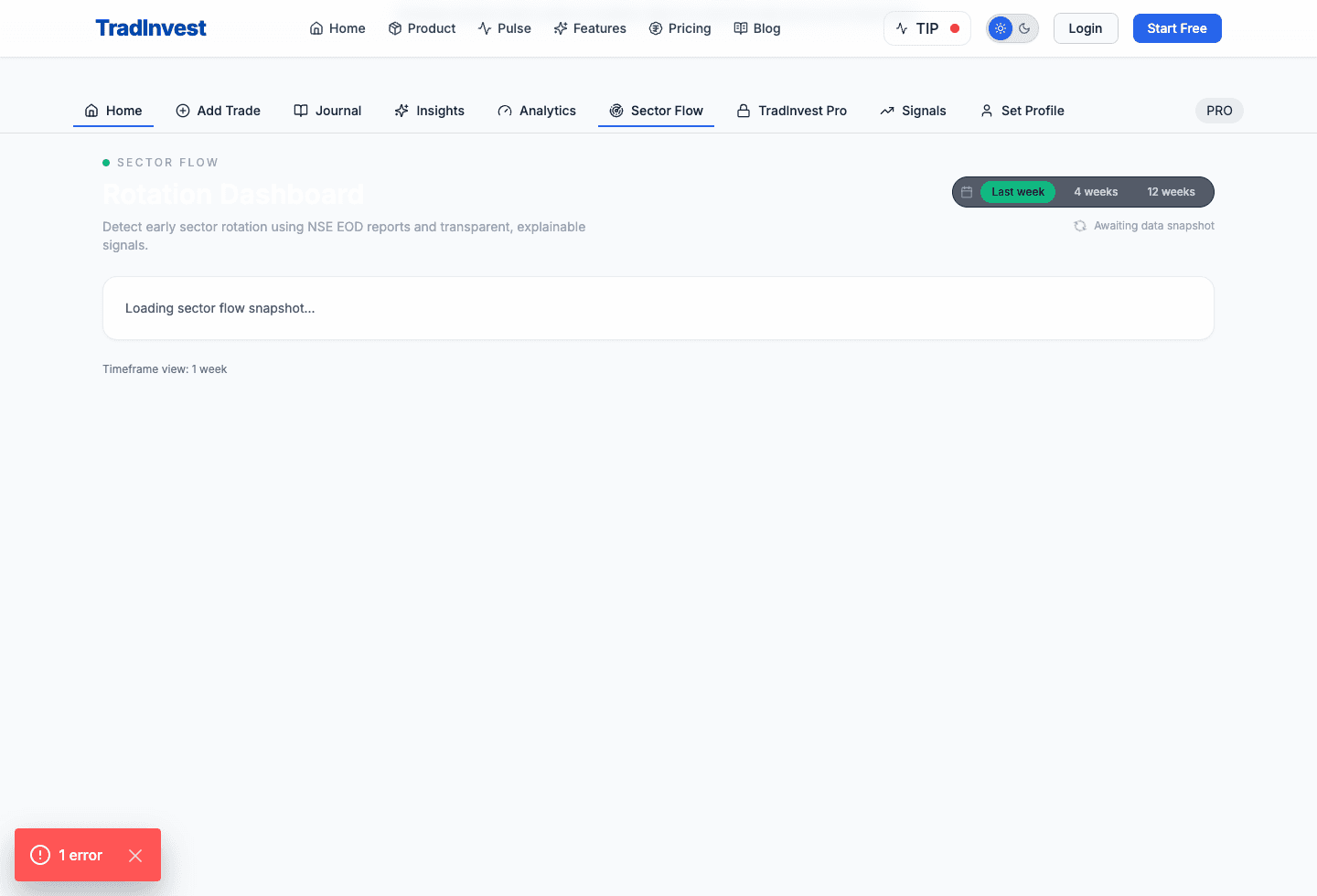TradInvest Sector Flow screenshot
